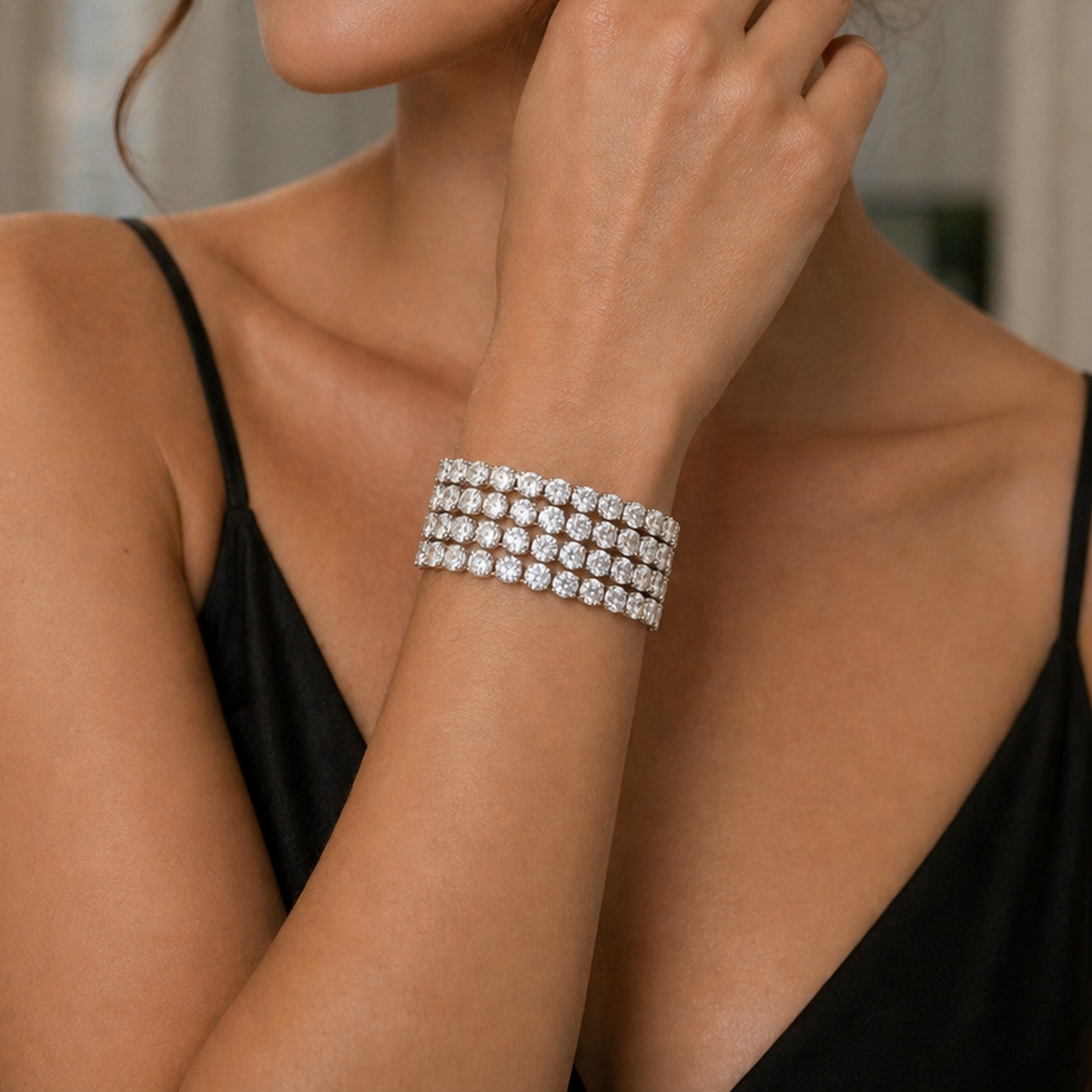 Four Row Diamond Tennis Bracelet