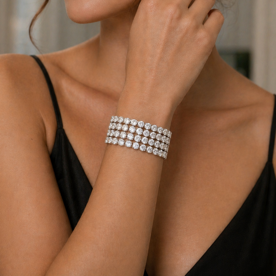 Four Row Diamond Tennis Bracelet