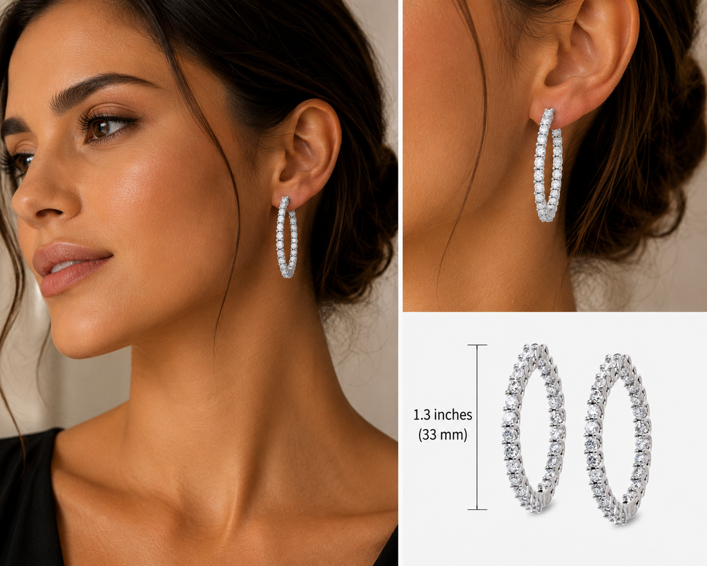 Diamond Inside-Out Hoop Earrings