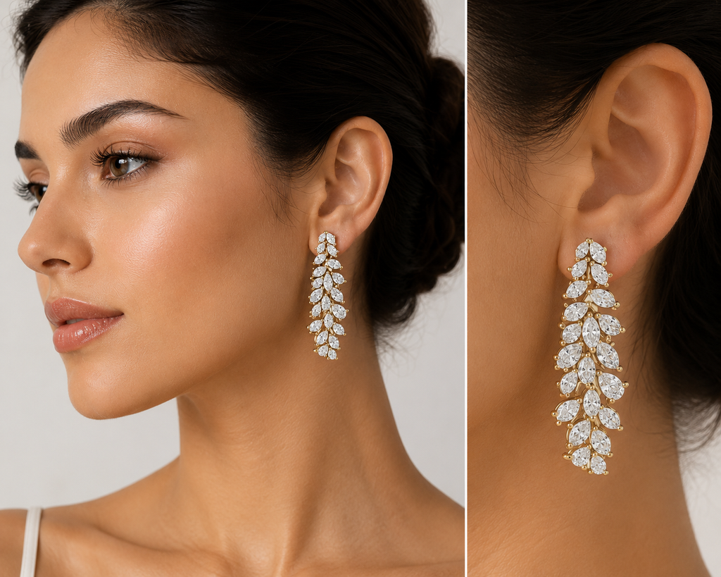 Marquise & Pear Diamond Earring