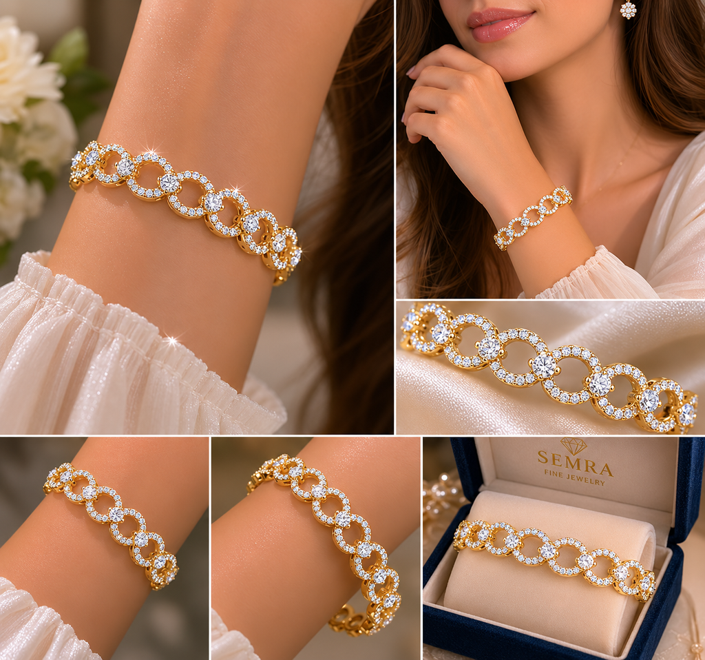 Circles with Round Diamond Bracelet