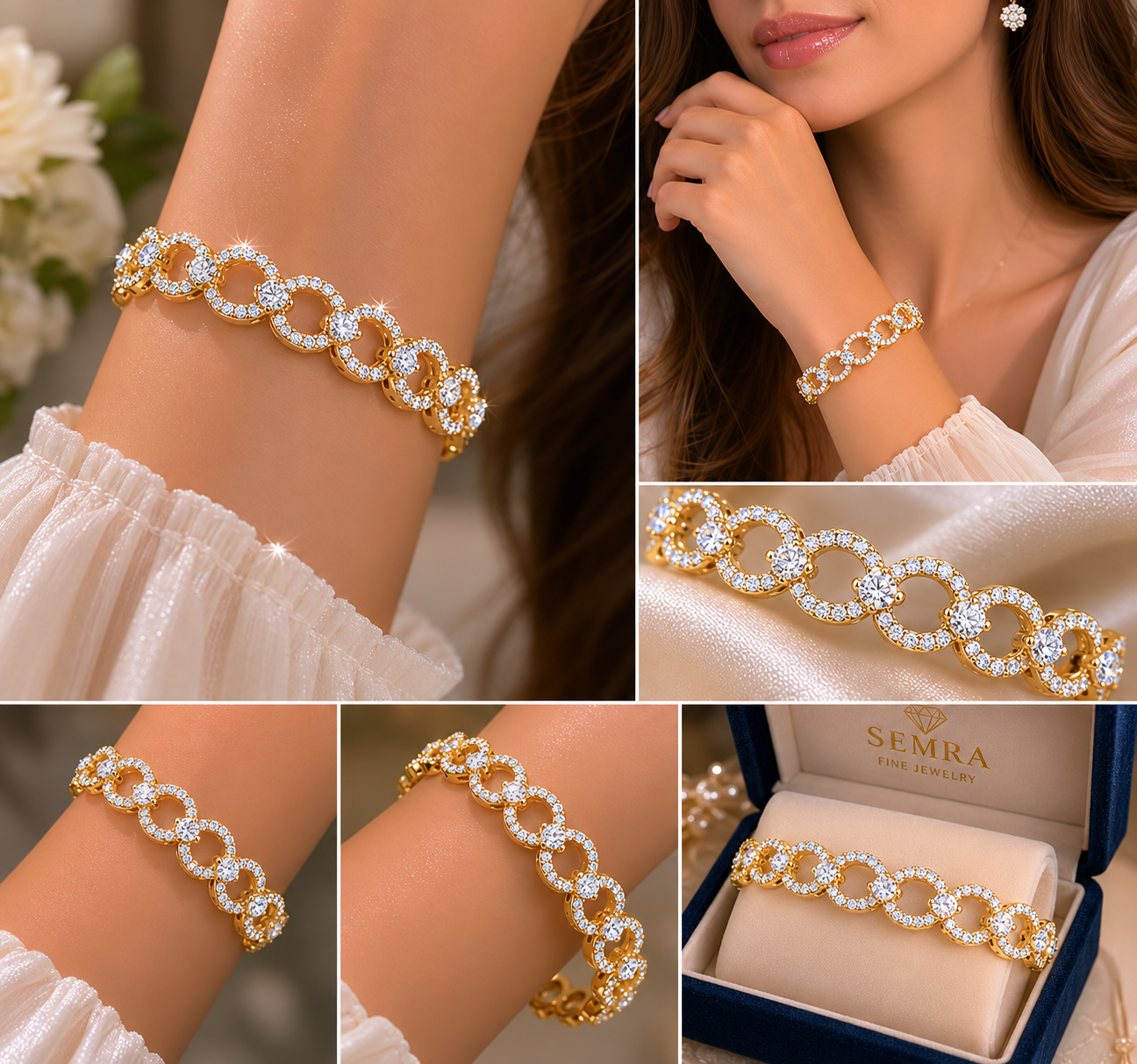 Circles with Round Diamond Bracelet