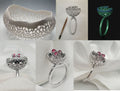 The Vase Ring with Lab Diamond and Genuine  Rubies
