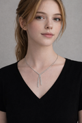 Diamond Bow Link Necklace