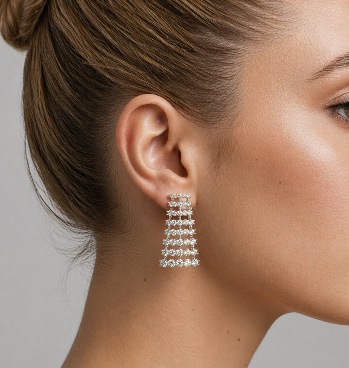 Seven Rows Diamond Earring