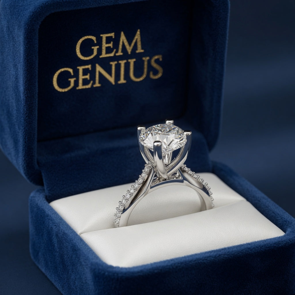 High Setting Knife Edge Prong Diamond Engagement Ring