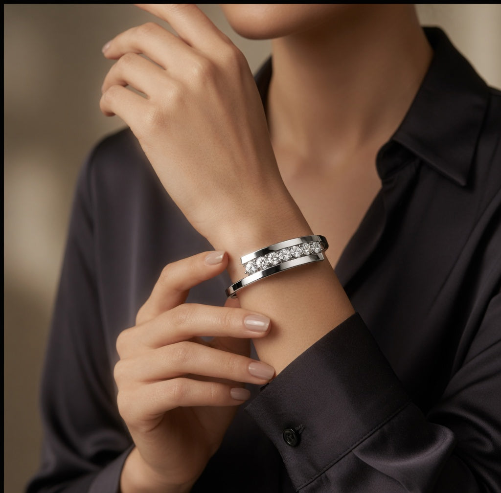Half Carat 7 Stone Diamond Bangle