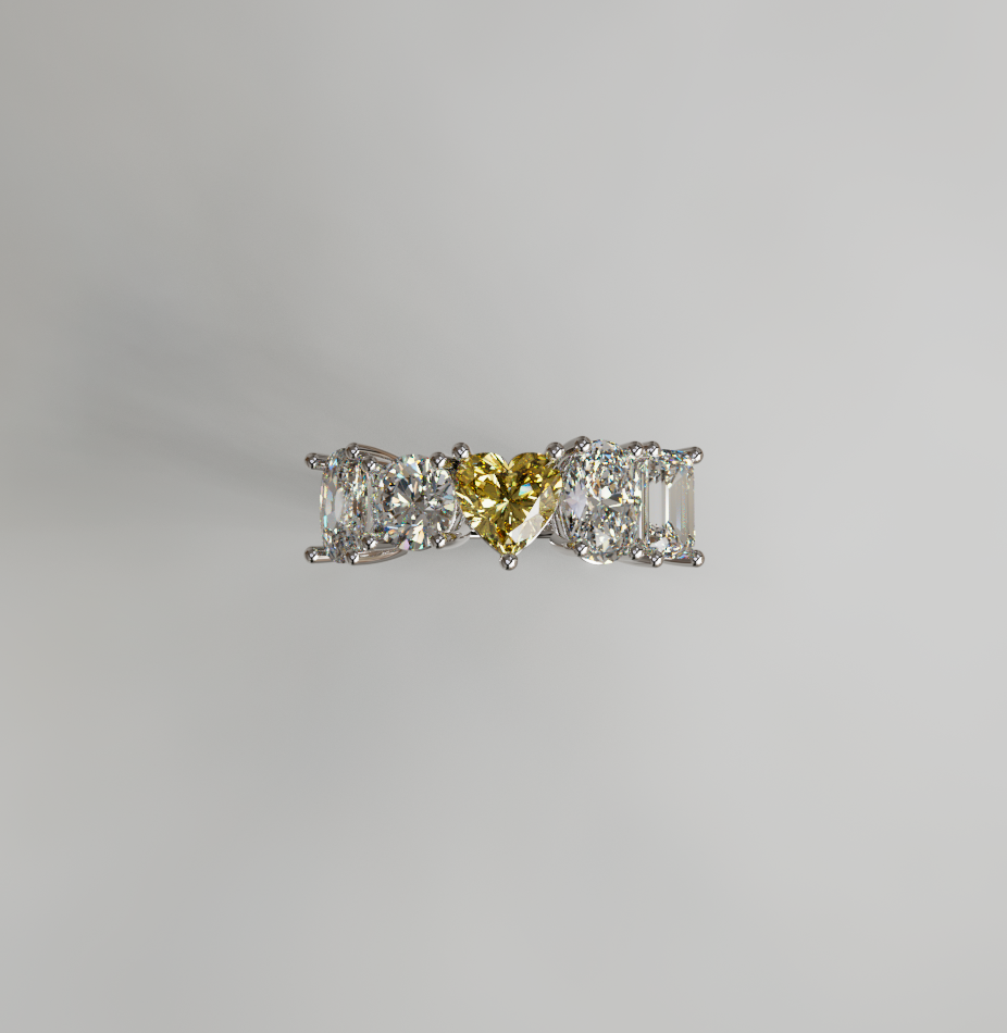 Mixed Shape Cluster Diamond Ring