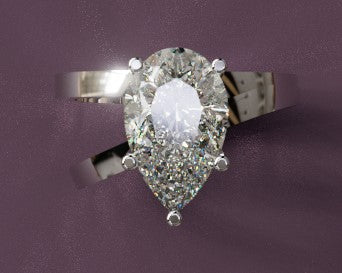 2.5ct Pear Shape Split Shank Diamond Engagement Ring