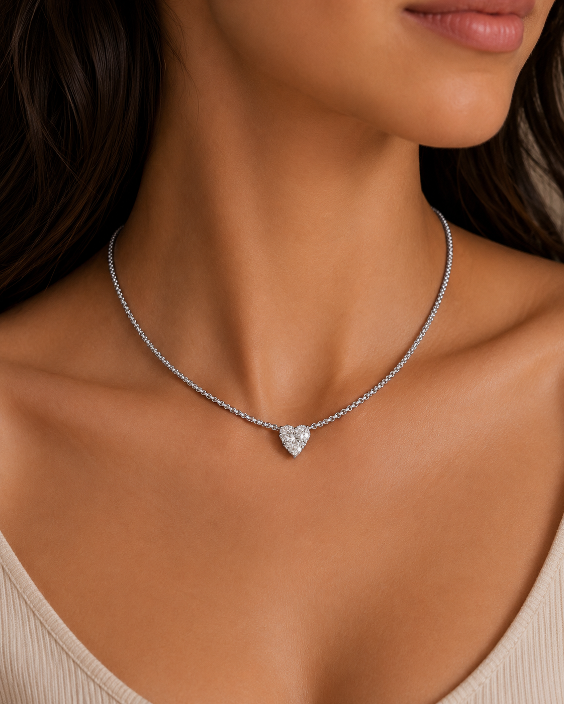 2.25 Carat Total Heart Shape Pendant