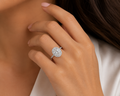 2.5ct Oval Cut Halo Micro Pavé Diamond Engagement Ring