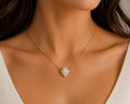 2.5ct Pear Half Halo Diamond Dangle Pendant