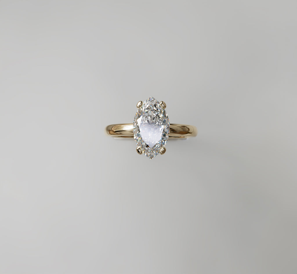 2ct Marquise Cut Hidden Halo Lab Grown Diamond Engagement Ring
