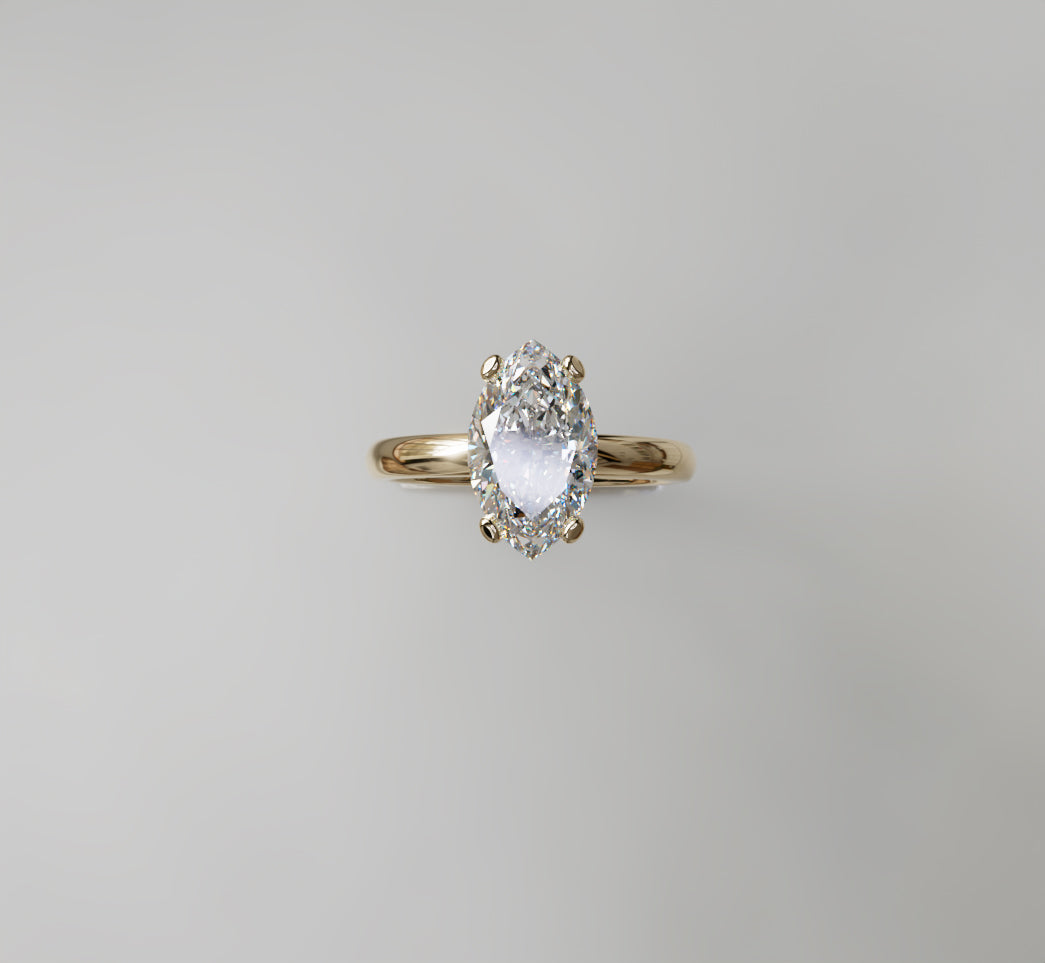 2ct Marquise Cut Hidden Halo Lab Grown Diamond Engagement Ring