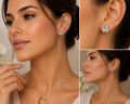 Cushion Cut Sky Blue Topaz Stud Earring