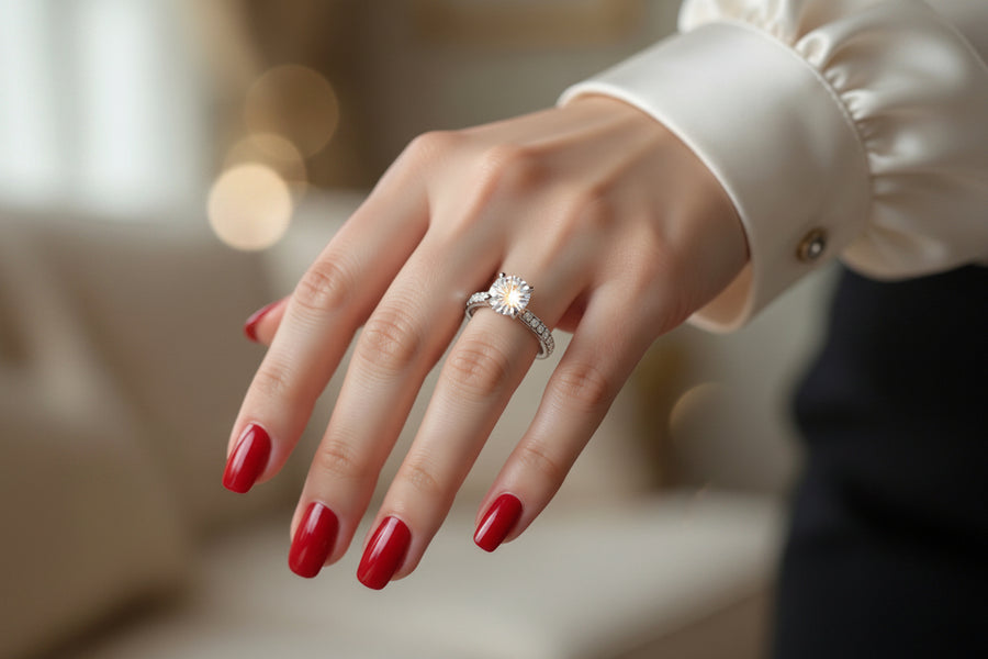 2ct Hidden Halo Cushion Cut Channel Set Lab Grown Diamond Engagement Ring