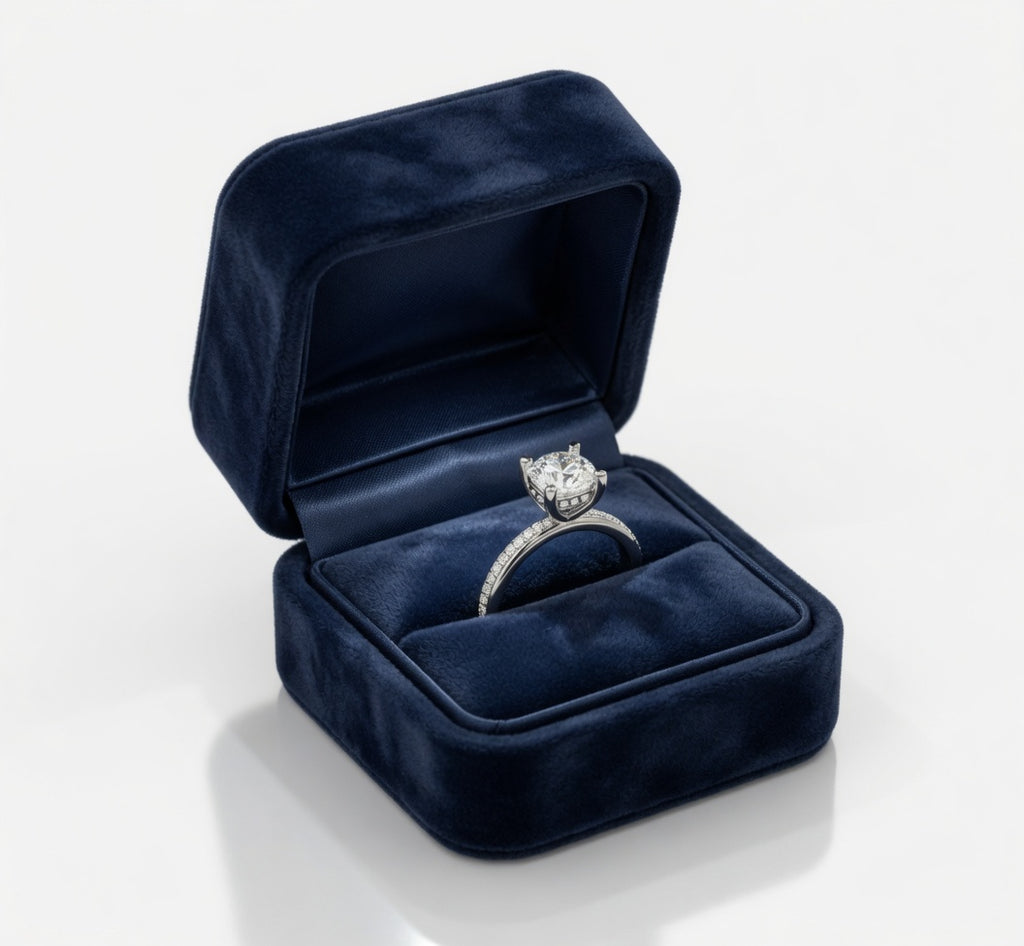 2ct Hidden Halo Cushion Cut Channel Set Lab Grown Diamond Engagement Ring