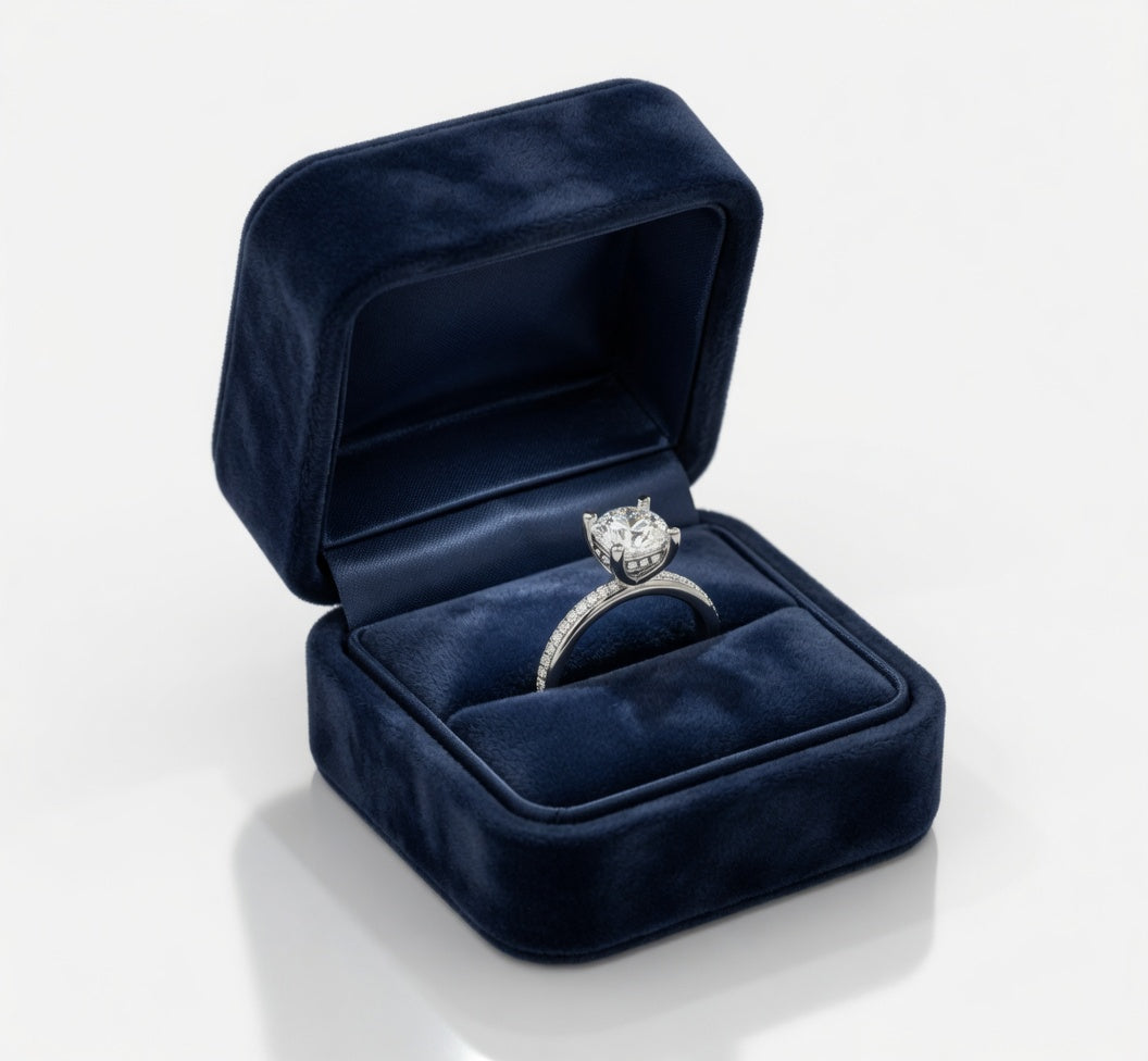 2ct Hidden Halo Cushion Cut Channel Set Lab Grown Diamond Engagement Ring