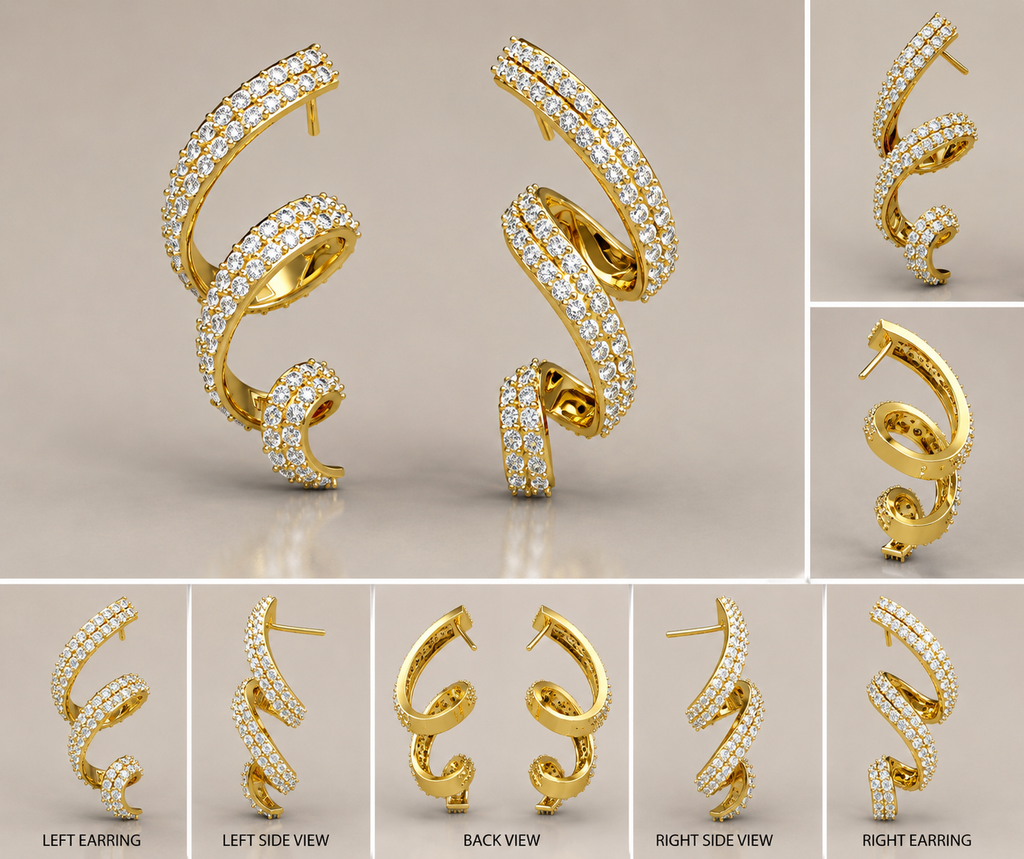 Circular Diamond Earring